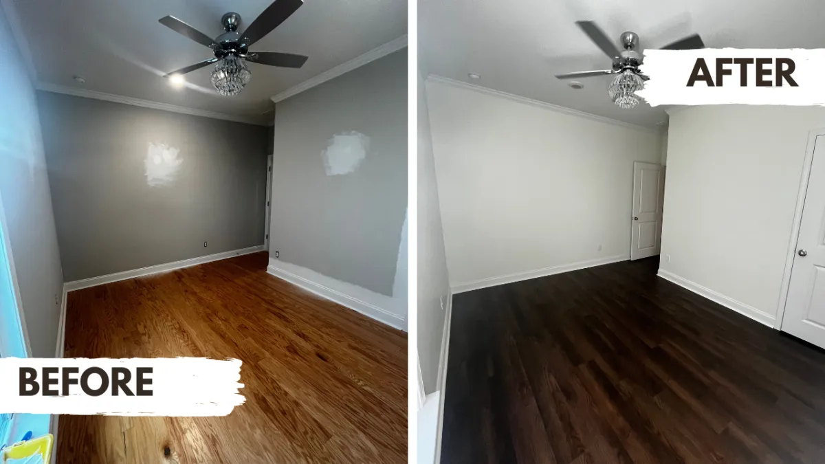 Interior room painting - clean white walls